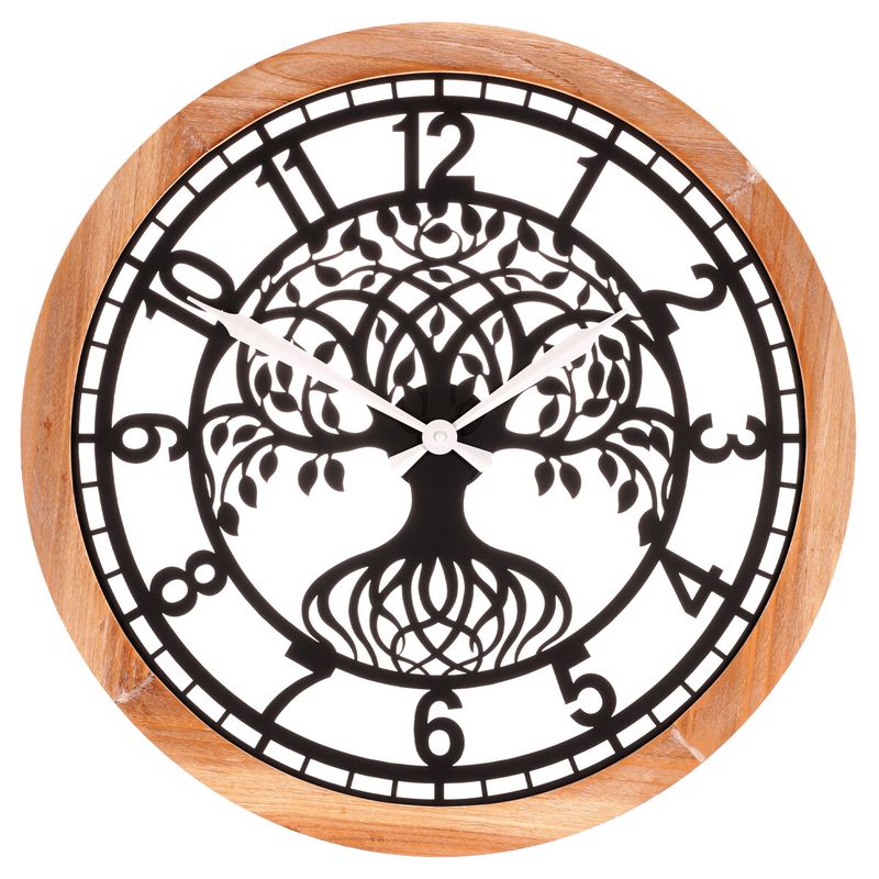 Hodiny nástenné, kov a MDF, strom života, 60cm, HA1740