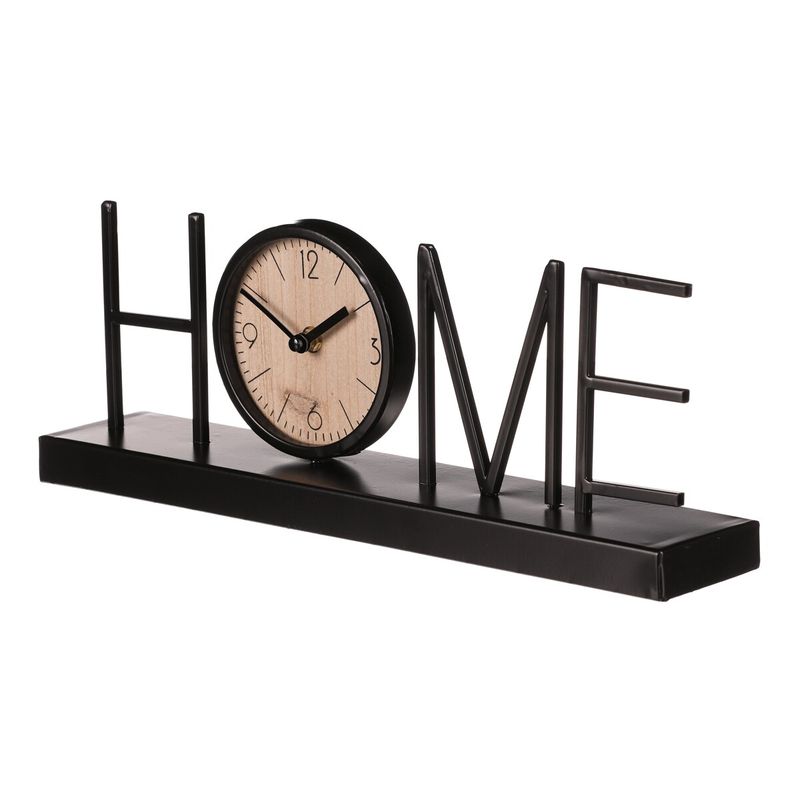 Hodiny stolové, HOME, kov, ciferník v písmene O, 40cm, HW4013
