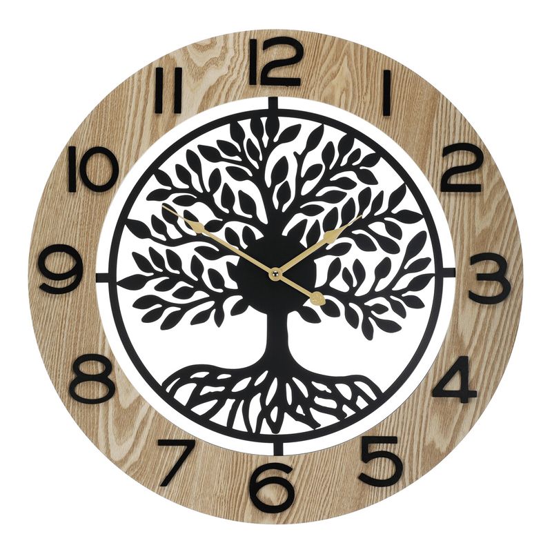 Hodiny nástenné, MDF a kov, strom života, 60cm, HW4024