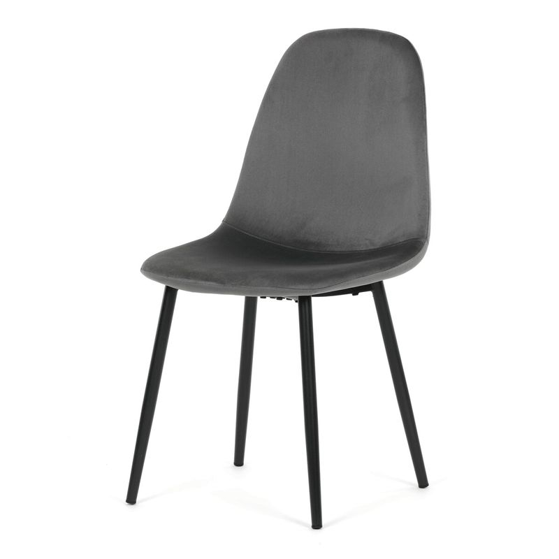 Jedálenská stolička, sivá zamatová látka, CT-V2971 GREY4