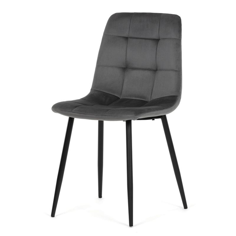 Jedálenská stolička, sivá, zamatová látka, CT-V5081 GREY4