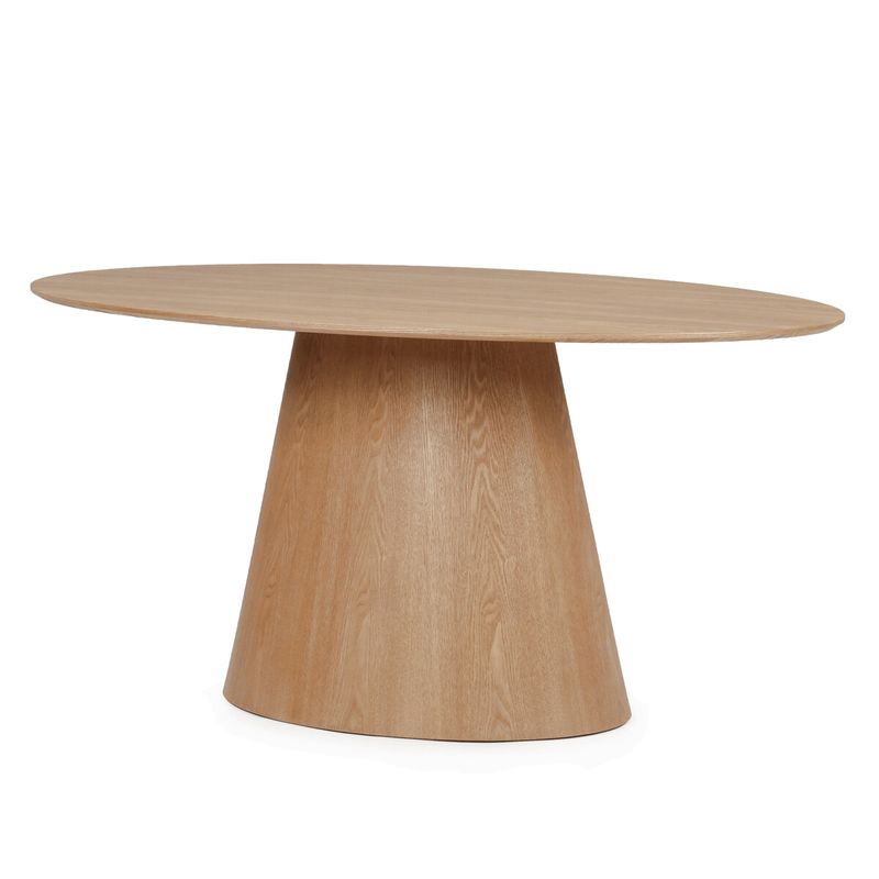 Oválny jedálenský stôl 160x90cm, dýha, dub HT-L3523 OAK