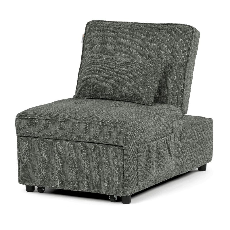 Rozkladacie kreslo, zelená látka, ASB-C3210 GRN2