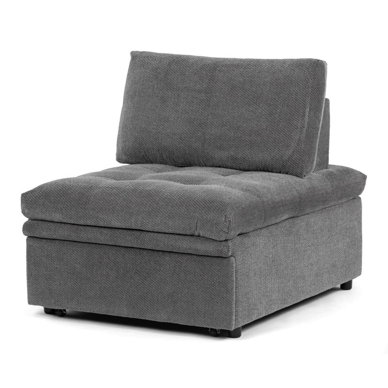 Rozkladacie kreslo, sivá látka, ASB-C3410 GREY2