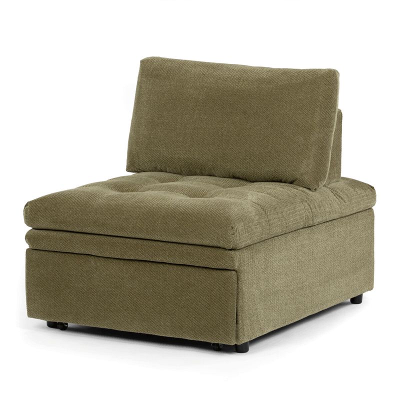 Rozkladacie kreslo, zelená látka, ASB-C3410 GRN2