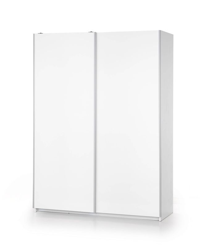 Skriňa s posuvnými dverami, 153cm, biela, biely lesk, LIMA S1