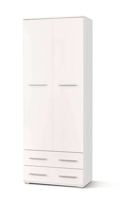 Policová skriňa, 77cm, biela, biely lesk, LIMA REG2