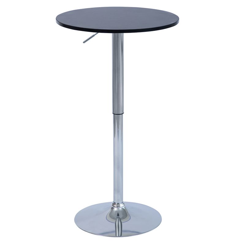 Barový stôl, 60cm, nastaviteľný, čierny, chróm, BRANY 3 NEW