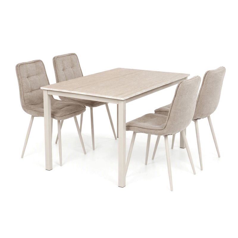 Jedálenský set Regulus so 4 stoličkami, béžový, 110x70cm, ASE-1042 LAN2