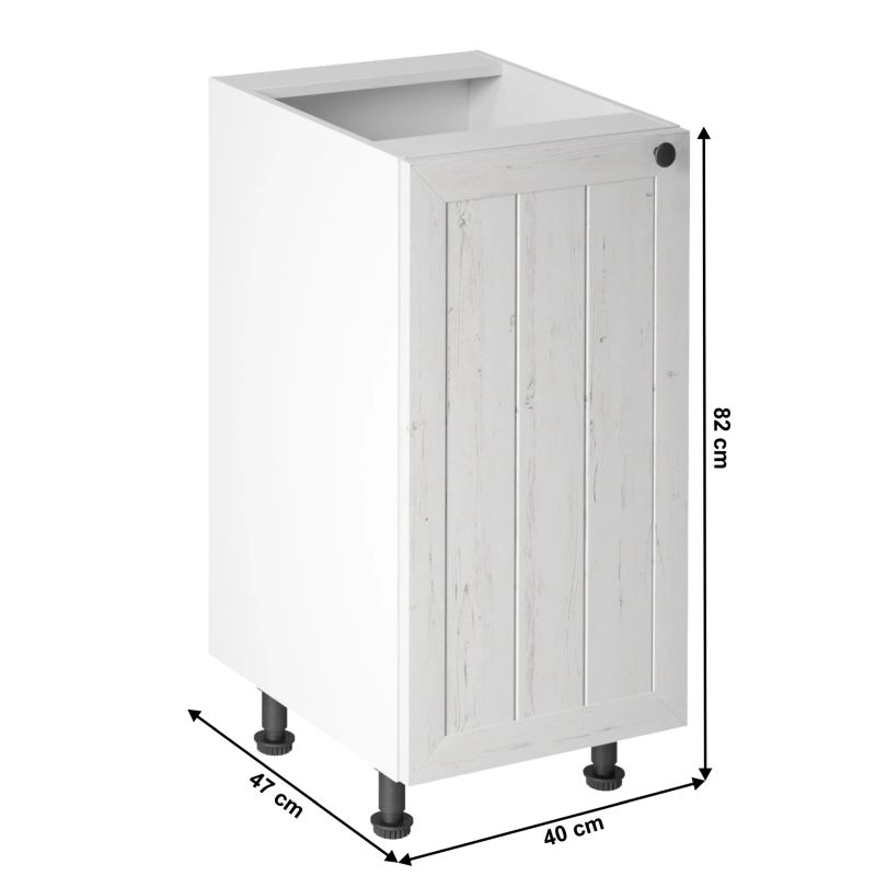 Spodná skrinka, 40cm, biela, sosna andersen, ľavá, PROVANCE D40