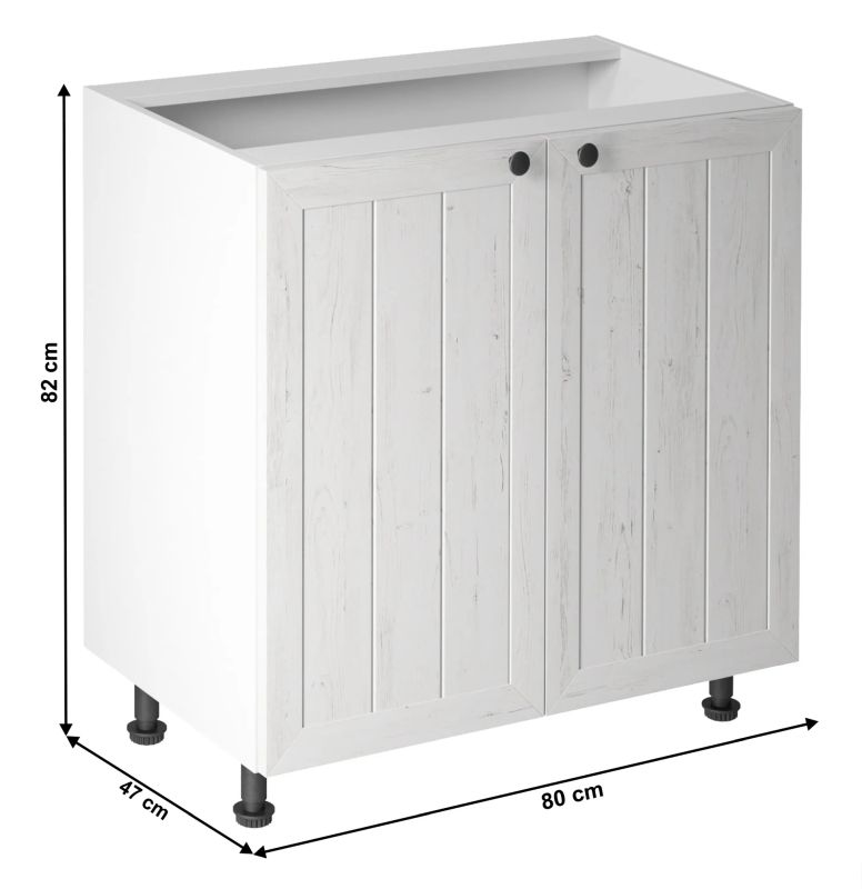 Spodná skrinka, 80cm, biela, sosna andersen, PROVANCE D80