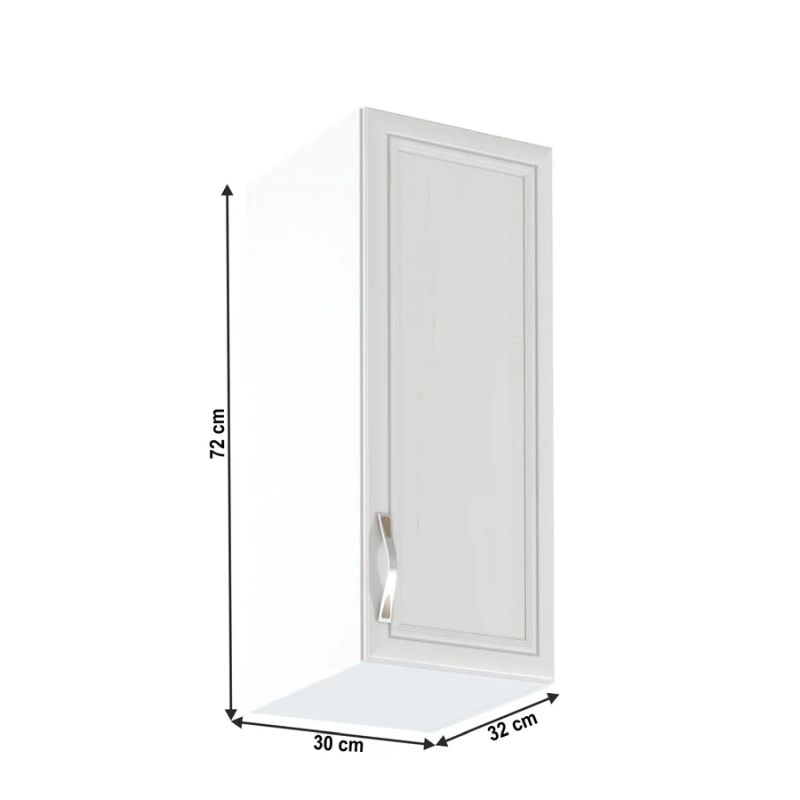 Horná skrinka, 30cm, biela, sosna Andersen, pravá, SICILIA G30