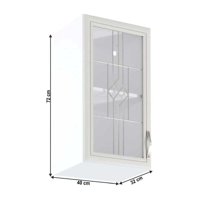 Horná skrinka, 40cm, biela, sosna Andersen, ľavá, SICILIA G40S