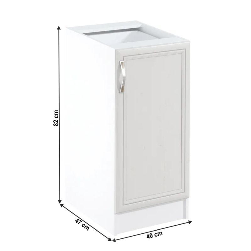 Spodná skrinka, 40cm, biela, sosna Andersen, pravá, SICILIA D40