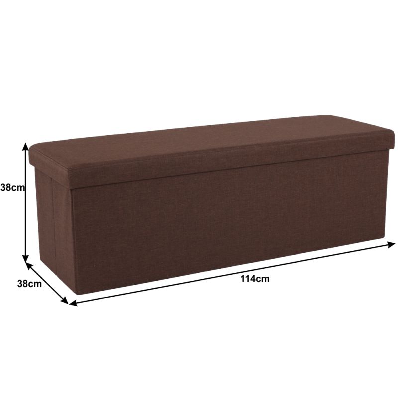 Skladací taburet, 114cm, hnedá látka, UMINA