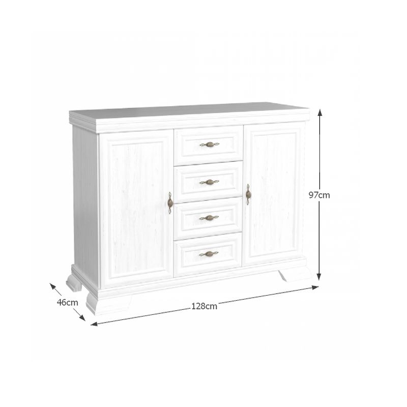 Komoda, 128cm, sosna andersen, KORA KK3