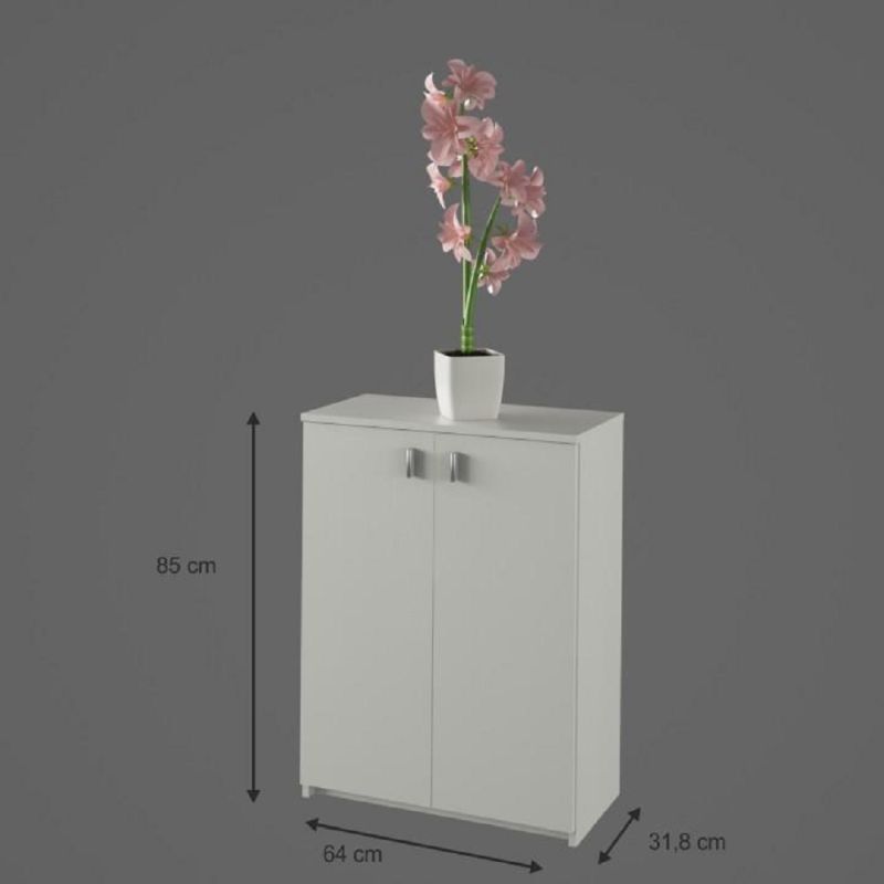 Komoda, 64cm, 2 dverová, biela, NATALI typ 4