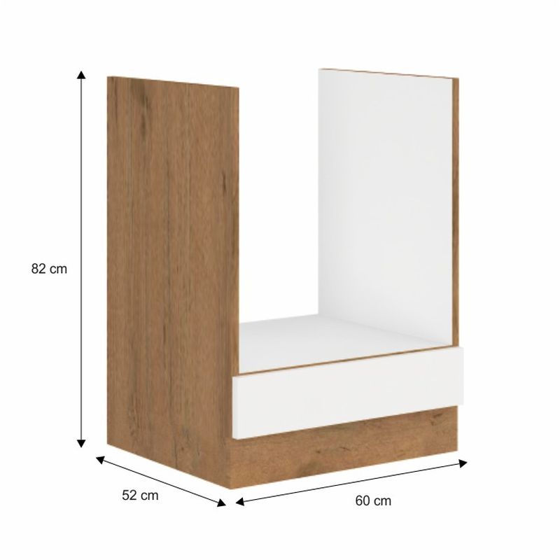 Spodná skrinka drezová, 60cm, biely lesk, dub lancelot, VEGA D60 GAZ BB