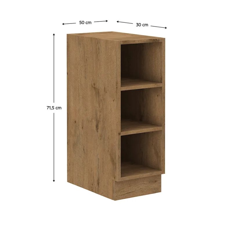 Spodná skrinka otvorená, 30cm, dub lancelot, VEGA 30 D OTW BB