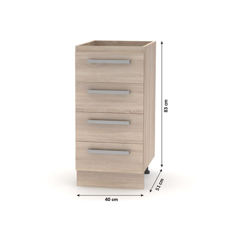 Spodná skrinka, 40cm, dub sonoma, NOVA PLUS NOPL-055-0S