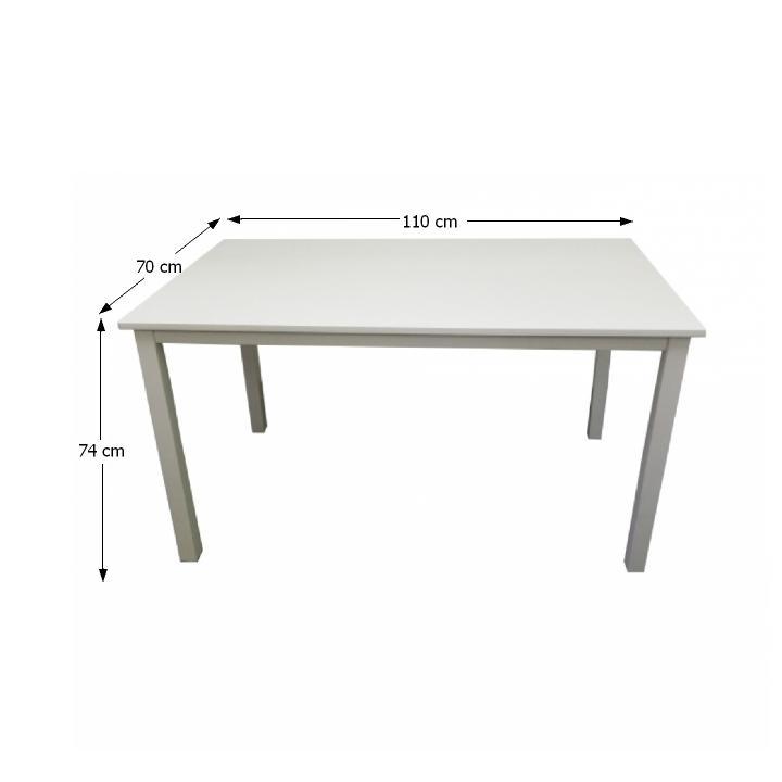 Jedálenský stôl, 110x70cm, MDF, biela, ASTRO NEW