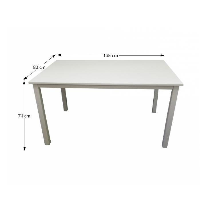 Jedálenský stôl, 135x80cm, MDF, biela, ASTRO