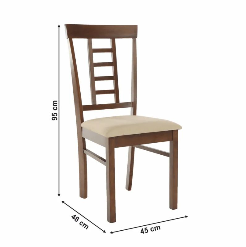 Jedálenská stolička, drevo orech, béžová látka, OLEG NEW