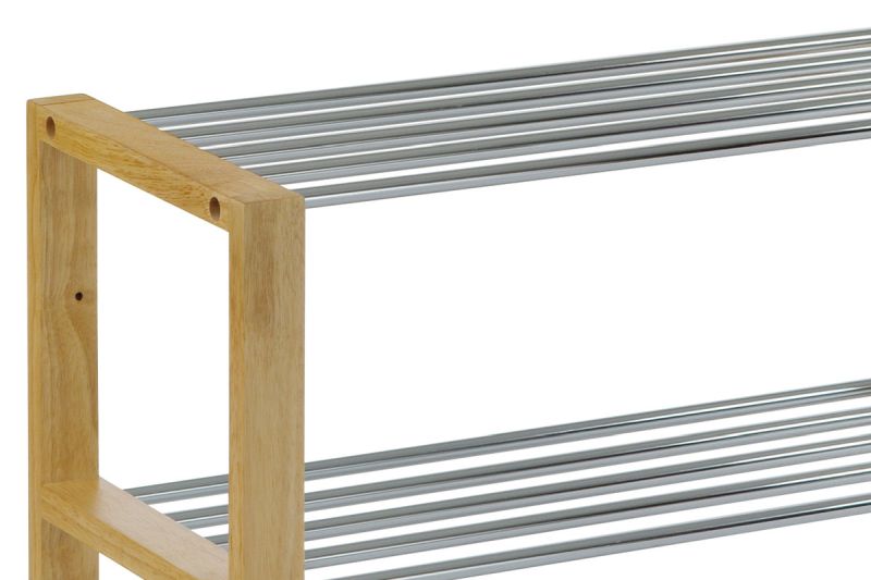 Botník, 80cm, masív béžový, chróm, 83168-12 NAT