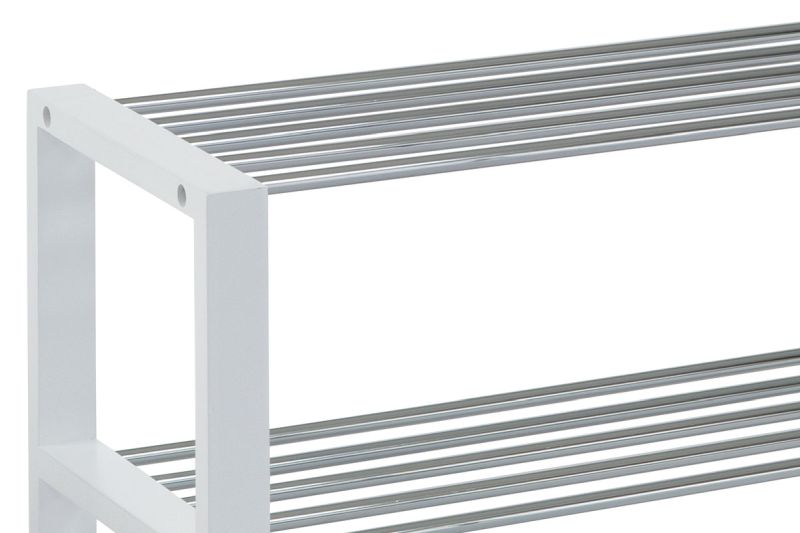 Botník, 80cm, masív biely, chróm, 83168-12 WT