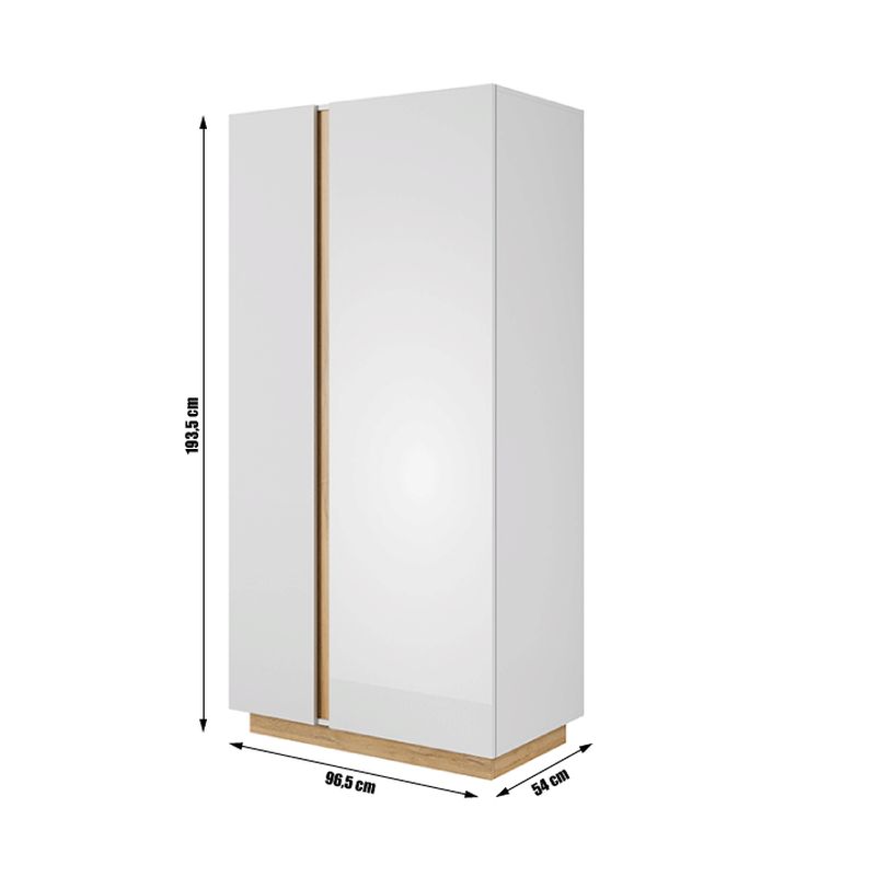 Skriňa, 96cm, kombinovaná, biela, dub grandson, CITY