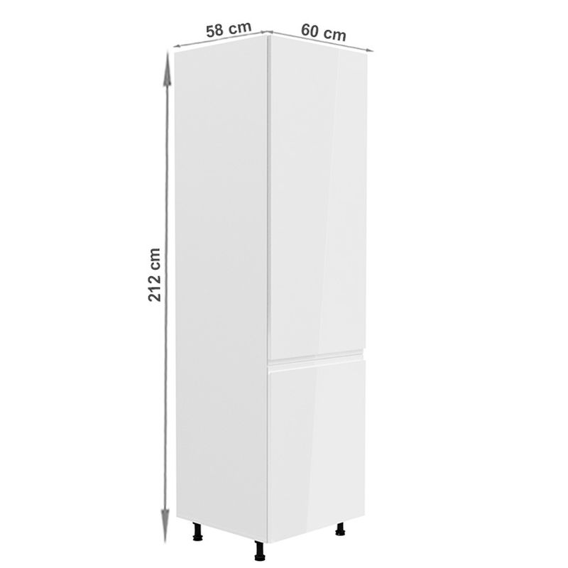 Potravinová skrinka, 60cm, biela, biely lesk, pravá, AURORA D60R