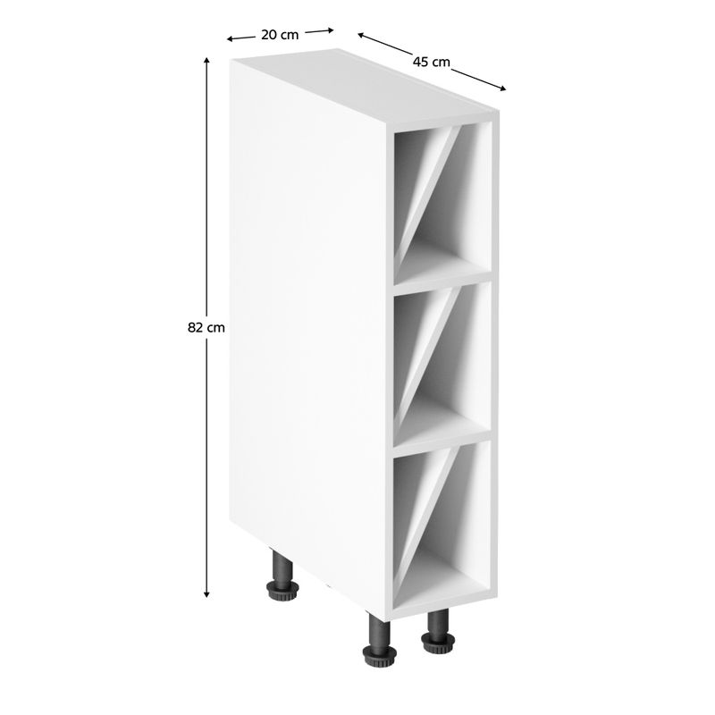 Spodná skrinka otvorená, 20cm, biela, AURORA D20W