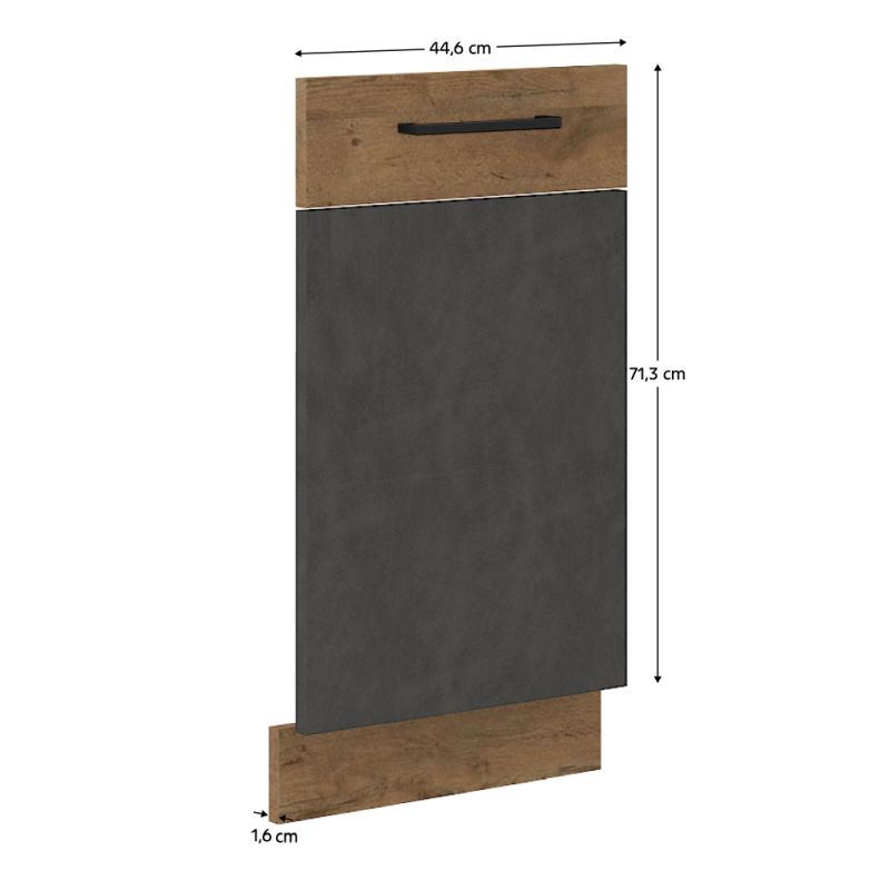 Dvierka na umývačku, 71x44cm, sivá, dub lancelot, VEGA ZM