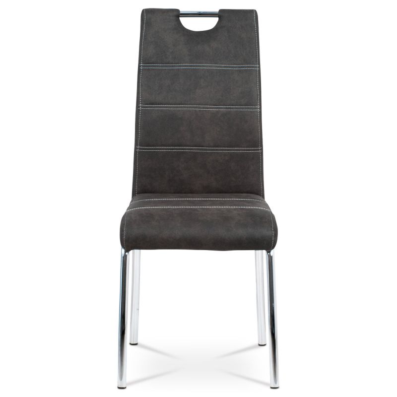 Jedálenská stolička, sivá, vintage, látka, HC-486 GREY3