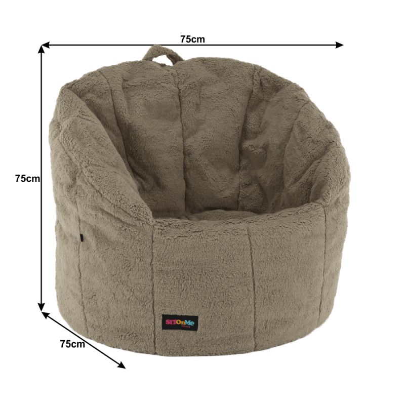 Sedací vak, 75cm, svetlohnedá látka, ALMERO