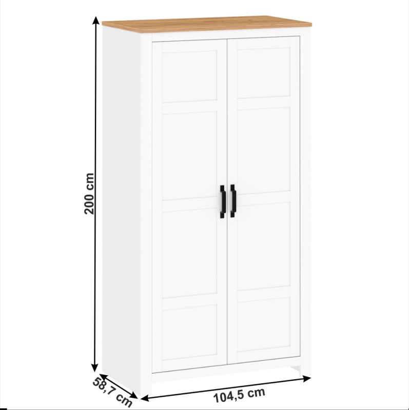 Skriňa, 104cm, kombinovaná, biela alba, dub craft zlatý, LANZETTE F