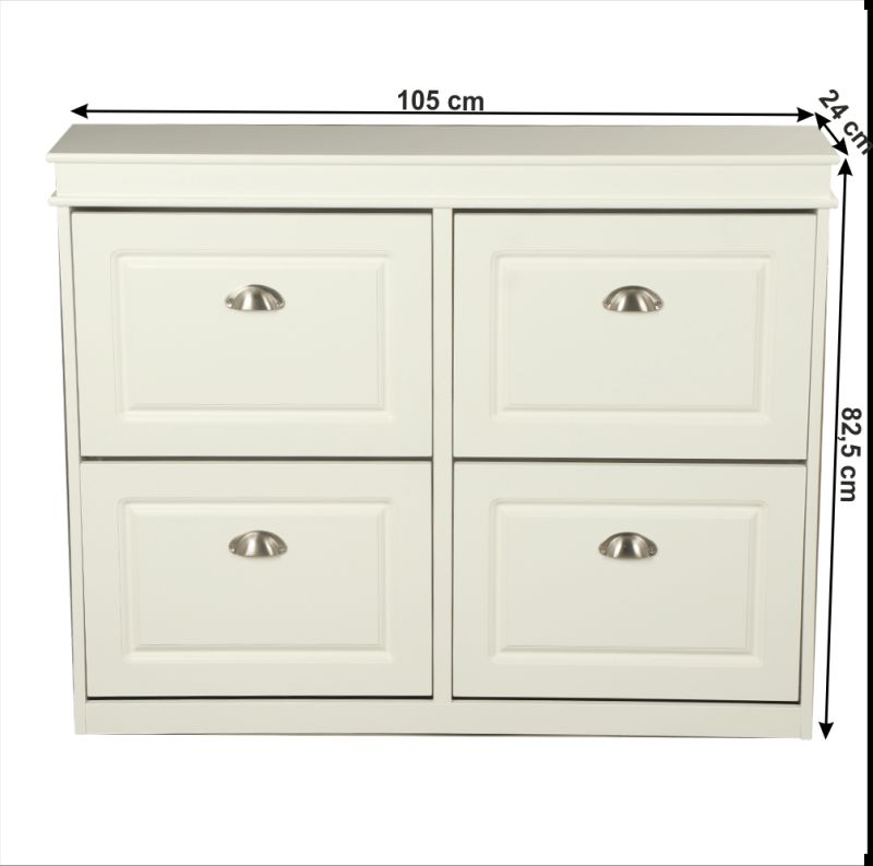 Botník, 105cm, 4-radový, biely, SEBER TYP 5