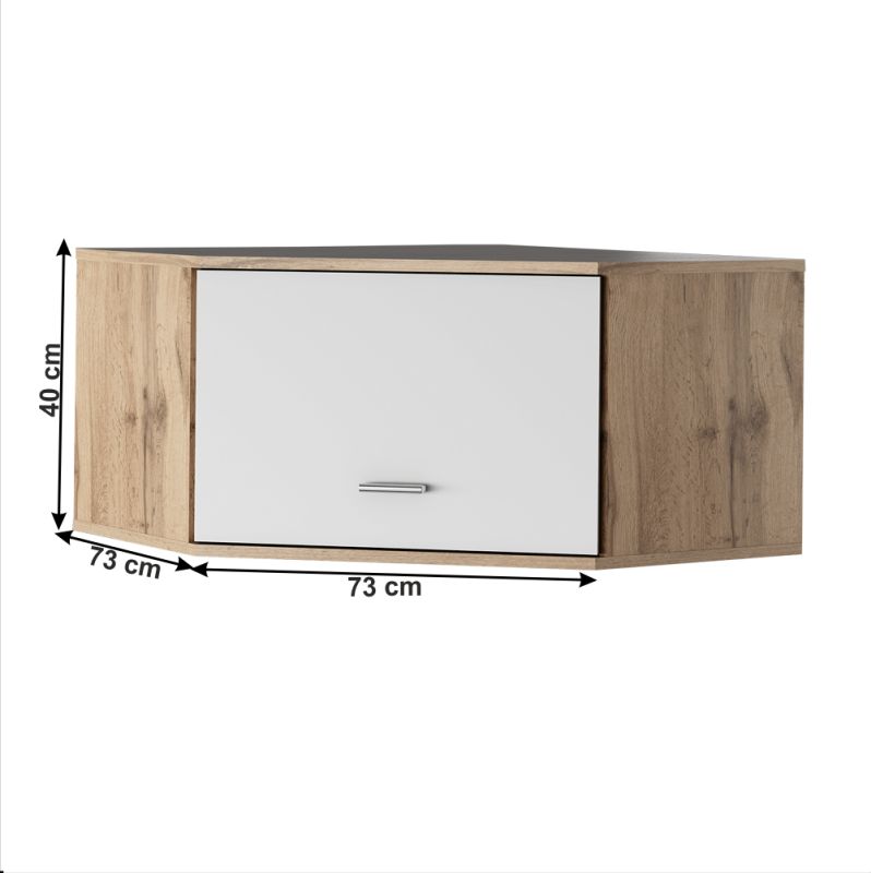 Nadstavec, 73cm, dub wotan, biely, CYRIL TYP 10