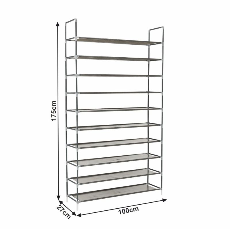 Botník, 100cm, 10-radový, sivý, FILOU