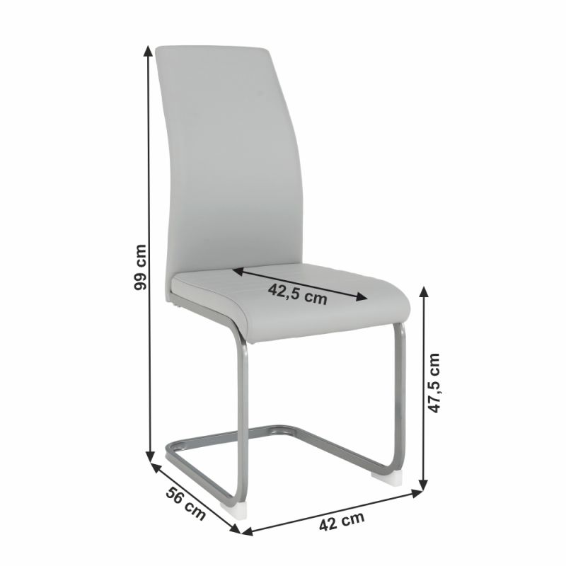 Jedálenská stolička, svetlosivá látka, nohy sivé, NOBATA
