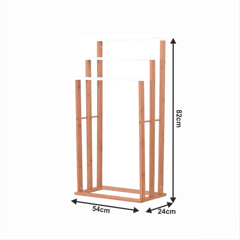 Stojan na uteráky, 54cm, bambus, prírodný, biely, KOMO NEW