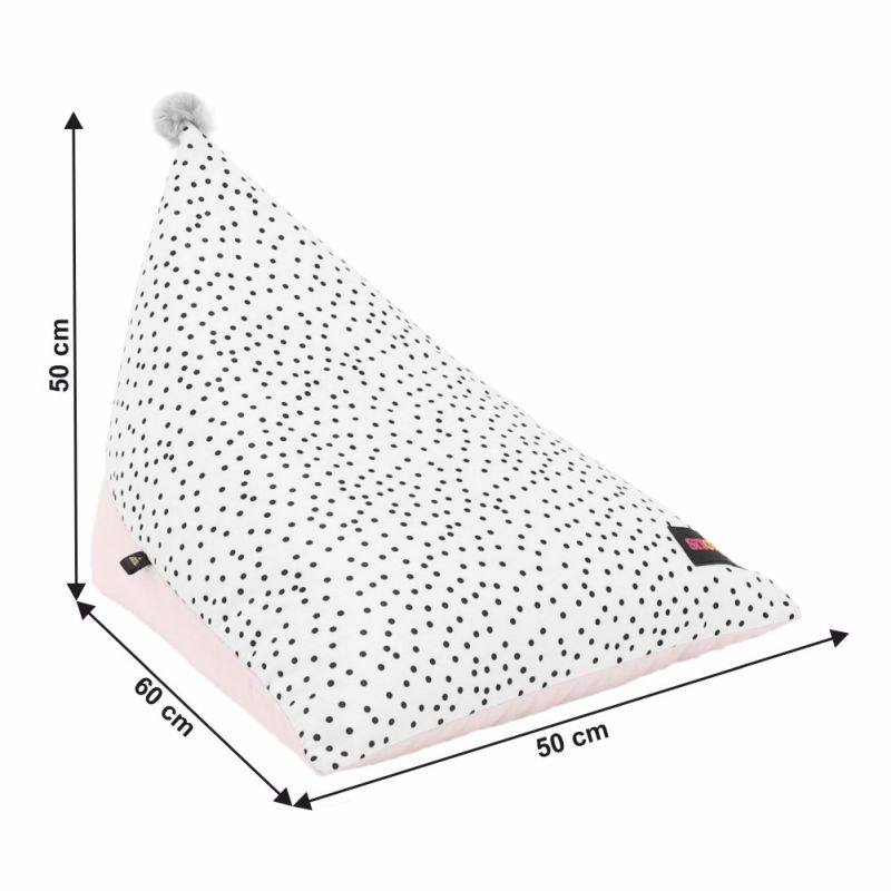 Sedací vak, 50cm, biely, ružový, sivý, POMPOM