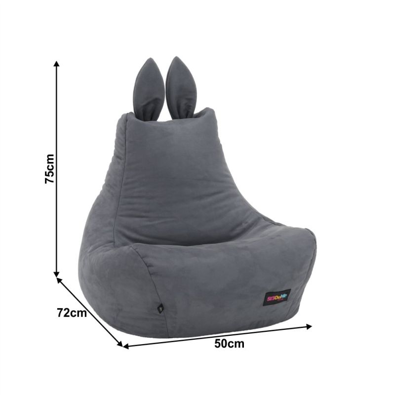 Sedací vak, 50cm, sivá látka, LAPIN