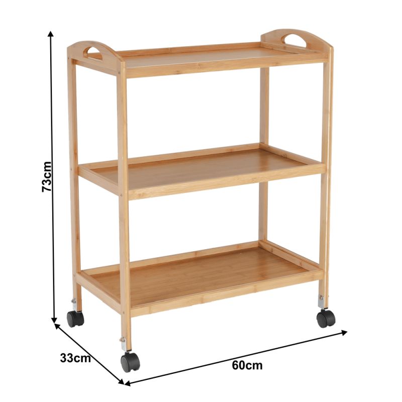 Servírovací vozík, 60cm, prírodný, MARSEL