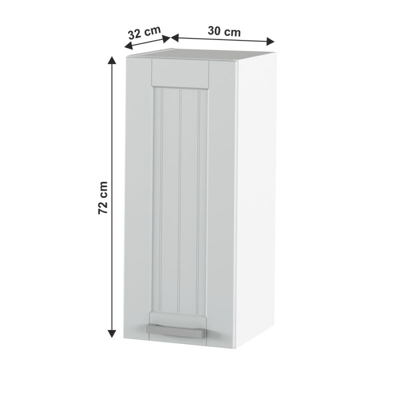 Horná skrinka, 30cm, svetlosivá, biela, JULIA TYP 2