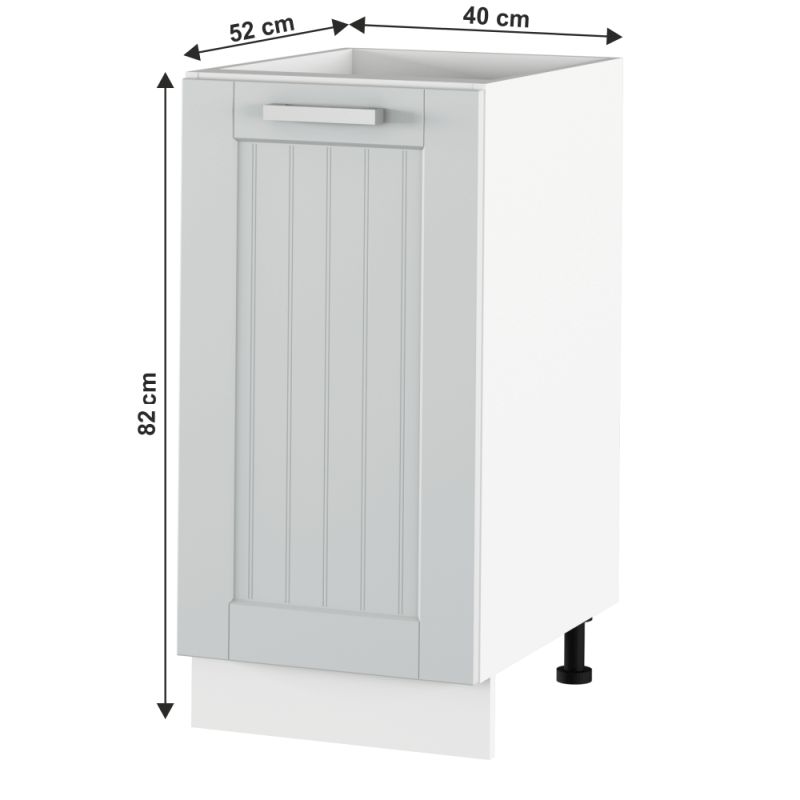 Spodná skrinka, 40cm, svetlosivá, biela, JULIA TYP 52