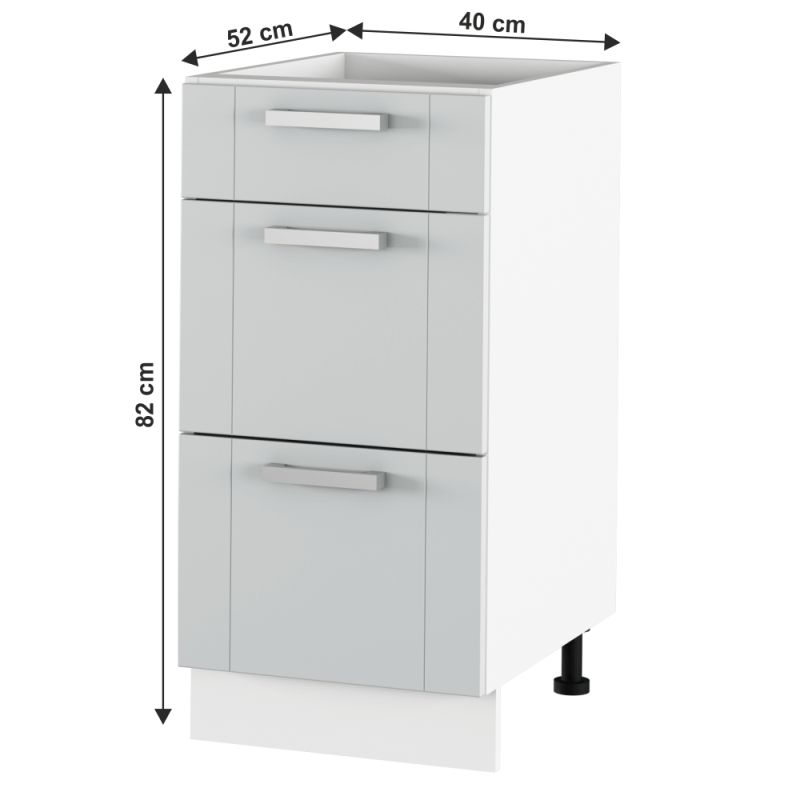 Spodná skrinka, 40cm, svetlosivá, biela, JULIA TYP 53