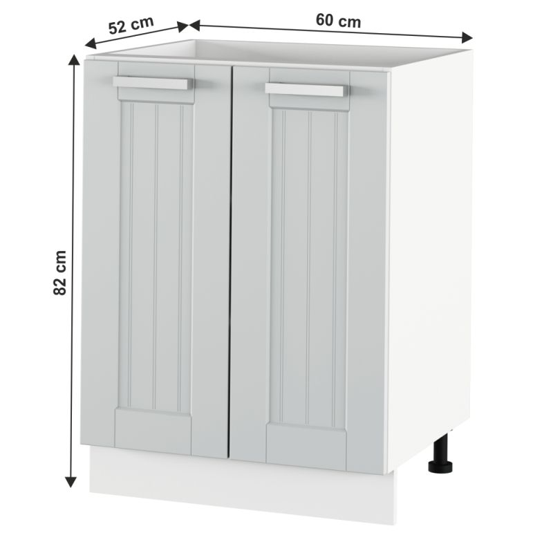 Spodná skrinka, 60cm, svetlosivá, biela, JULIA TYP 56