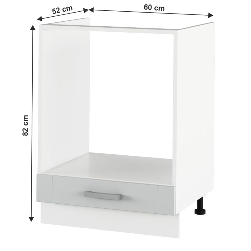 Spodná sporáková skrinka, 60cm, svetlosivá, biela, JULIA TYP 58