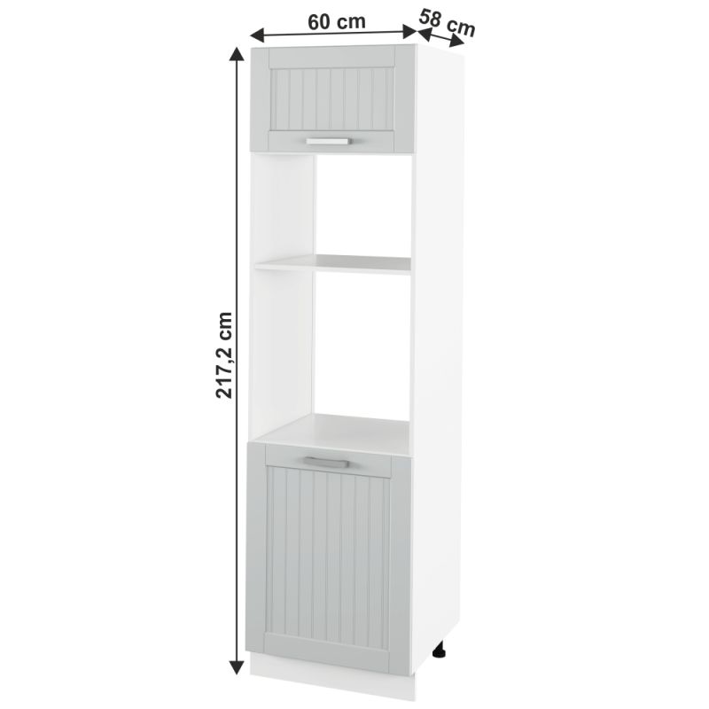 Vysoká skrinka na spotrebiče, 60cm, svetlosivá, biela, JULIA TYP 81